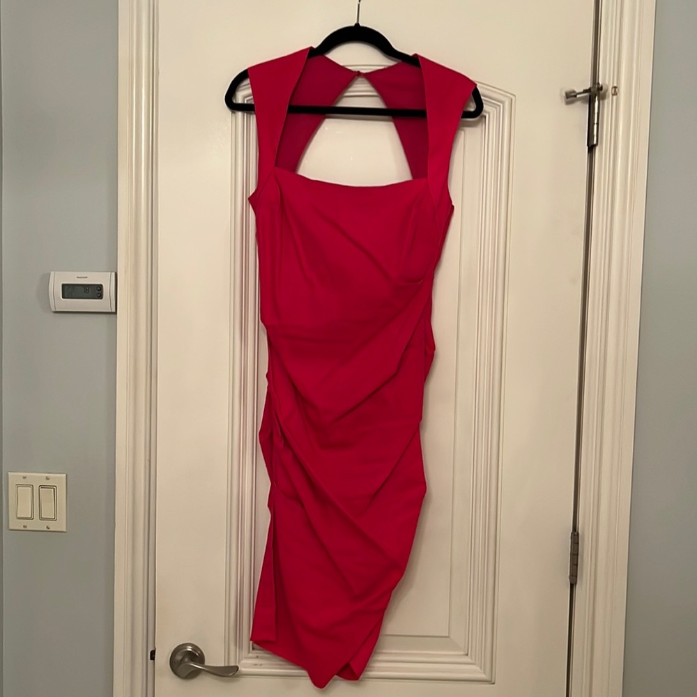 Nicole miller, hot pink dress